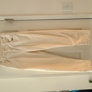 Anthropologie Corduory Straight Leg Winter White/Cream pants